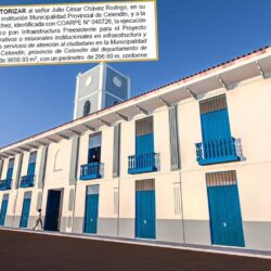 MINISTERIO DE CULTURA AUTORIZA OBRA DE PALACIO MUNICIPAL DE CELENDÍN